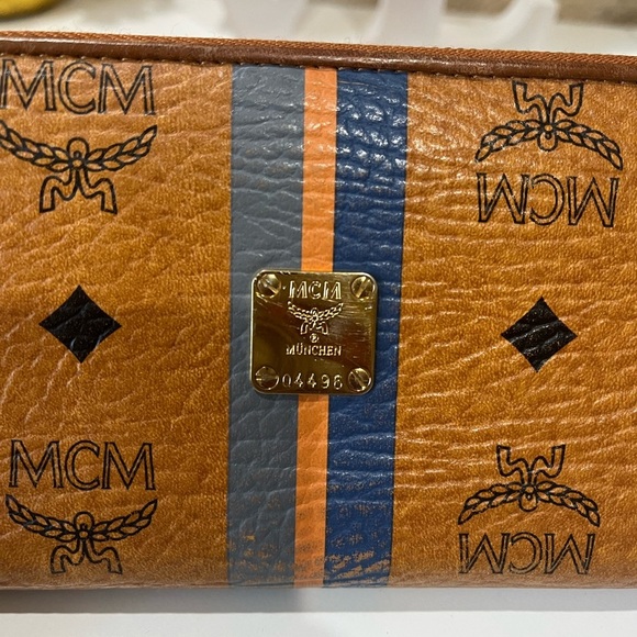 MCM Brown and Blue Stripes Wallet - Picture 3 of 16